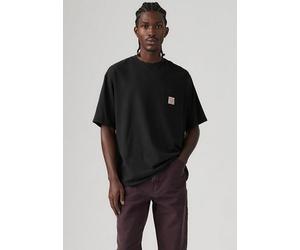 T-Shirt LEVI'S "Workwear Tee", Herren, Gr. XL, schwarz (meteorite), Jersey, Obermaterial: 100% Baumwolle, unifarben, oversize hüftbedeckend, Rundhals, Shirts T-Shirt, mit aufgesetzter Tasche (10916369