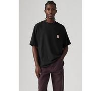 T-Shirt LEVI'S "Workwear Tee", Jungen, Gr. L, schwarz (meteorite), Jersey, Obermaterial: 100% Baumwolle, unifarben, oversize hüftbedeckend, Rundhals, Shirts T-Shirt, mit aufgesetzter Tasche (10916369-