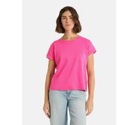 T-Shirt LIEBLINGSSTÜCK "CamilaEP", Damen, Gr. M, lovely pink, Single Jersey, Obermaterial: 100% Baumwolle, clean, unifarben, hüftlang, Rundhals, mit Umschlag, Shirts T-Shirt, Ärmel mit Umschlag, Rundh