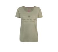 T-Shirt LIEBLINGSSTÜCK "CiaEp", Damen, Gr. XXXL(46), grün (khaki), Jersey, Obermaterial: 100% Baumwolle, meliert, regular fit taillenbedeckt, Rundhals, Shirts T-Shirt, mit Logo-Print (56183255-XXXL) k