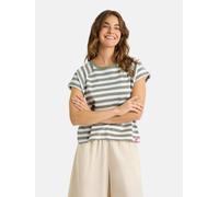 T-Shirt LIEBLINGSSTÜCK "TaraEP", Damen, Gr. 3XL, khaki, Single Jersey, Obermaterial: 100% Baumwolle, gestreift, hüftlang, Rundhals, Raglanärmel, Shirts T-Shirt, aus reiner Baumwolle, im Streifendesign