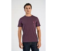 Lindbergh Relaxed Fit T-Shirt Rundhals violett, Einfarbig