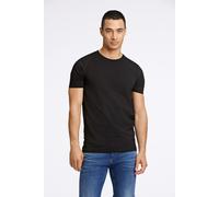 T-Shirt LINDBERGH, Herren, Gr. L, schwarz, Single Jersey, Obermaterial: 95% Baumwolle, 5% Elasthan, unifarben, slim fit normal, Rundhals, Kurzarm, Shirts, mir Stretch und Rundhalsausschnitt (46813269-