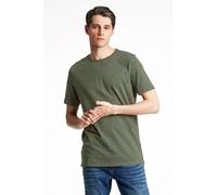 T-Shirt LINDBERGH, Herren, Gr. M, grün (dusty army mix), Obermaterial: 60% Baumwolle, 40% Polyester, meliert, relaxed fit normal, Rundhals, Kurzarm, Shirts, mit Rundhalsausschnitt (35926655-M) dusty a