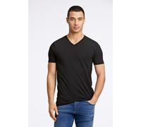 Lindbergh Slim Fit T-Shirt V-Ausschnitt schwarz, Einfarbig