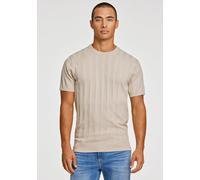 Lindbergh T-Shirt mit Strukturmuster in Sand, Größe L