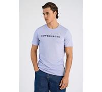 T-Shirt LINDBERGH "T-Shirt Relaxed Fit", Herren, Gr. L, lila (lila mel), Obermaterial: 100% Baumwolle, lässig geschnitten, Rundhals, Shirts T-Shirt (55770039-L) lila mel
