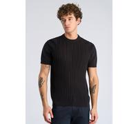 Lindbergh T-Shirt mit Zopfmuster in Black, Größe L