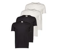 T-Shirt LINDBERGH, Damen, Gr. XXL, schwarz, weiß, Single Jersey, Obermaterial: 100% Baumwolle, unifarben, relaxed fit hüftbedeckend, Rundhals, Shirts T-Shirt, mit Rundhalsausschnitt im 4-er Pack (7261