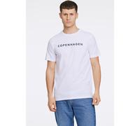 T-Shirt LINDBERGH, Herren, Gr. XXL, weiß (weiß 424), Single Jersey, Obermaterial: 100% Baumwolle, unifarben, relaxed fit normal, Rundhals, Shirts T-Shirt, mit Logo und Rundhalsausschnitt (43246468-XXL