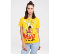 T-Shirt LOGOSHIRT "Asterix der Gallier - Asterix", Damen, Gr. S, gelb, 100% Baumwolle, bedruckt, normal, Rundhals, Shirts T-Shirt, mit lizenziertem Print (22570113-S) gelb