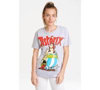 T-Shirt LOGOSHIRT "Asterix der Gallier - Asterix & Obelix", Damen, Gr. S, grau (grau, meliert), 95% Baumwolle, 5% Viskose, bedruckt, normal, Rundhals, Shirts T-Shirt, mit lizenziertem Print (25370821-
