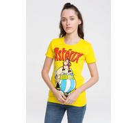T-Shirt LOGOSHIRT "Asterix der Gallier", Damen, Gr. S, gelb, 100% Baumwolle, bedruckt, normal, Rundhals, Shirts T-Shirt, mit lizenziertem Originaldesign (89286406-S) gelb