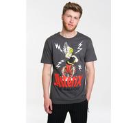 T-Shirt LOGOSHIRT "Asterix - Der Gallier", Herren, Gr. S, grau, 100% Baumwolle, bedruckt, normal, Rundhals, Shirts T-Shirt, mit Retro-Print (39360018-S) grau