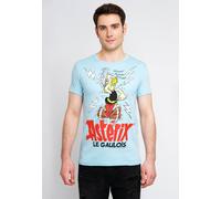 T-Shirt LOGOSHIRT "Asterix Le Gaulois", Herren, Gr. XL, blau (hellblau), 100% Baumwolle, bedruckt, normal, Rundhals, Shirts T-Shirt, mit Asterix- und Zaubertrank-Print (90621612-XL) hellblau
