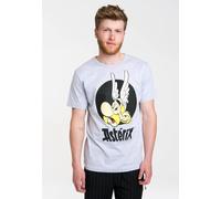Logoshirt® Asterix der Gallier I Portrait I T-Shirt Print I Damen & Herren I kurzärmlig I grau-meliert I Lizenziertes Originaldesign I Größe XXL