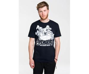 T-Shirt LOGOSHIRT "Avengers - Marvel - Heroes United", Damen, Gr. XL, schwarz (dunkelblau, weiß), 100% Baumwolle, bedruckt, normal, Rundhals, Shirts T-Shirt, mit auffälligem Print (53094238-XL) dunkel