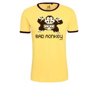 T-Shirt LOGOSHIRT "Bad Monkey", Damen, Gr. L, gelb (gelb, braun), 100% Baumwolle, bedruckt, normal, Rundhals, Shirts T-Shirt, mit trendigem Gaming-Print (94980567-L) gelb, braun