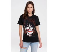 T-Shirt LOGOSHIRT "Batman - Joker Bats Graffiti", Damen, Gr. 5XL, schwarz, 100% Baumwolle, bedruckt, normal, Rundhals, Shirts T-Shirt, mit coolem Superschurken-Print (25903648-5XL) schwarz
