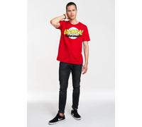 Logoshirt® The Big Bang Theory I Bazinga I T-Shirt Print I Damen & Herren I kurzärmlig I rot I Lizenziertes Originaldesign I Größe S
