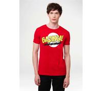 T-Shirt LOGOSHIRT "Big Bang Theory Bazinga", Damen, Gr. M, rot, 100% Baumwolle, bedruckt, normal, Rundhals, Shirts T-Shirt, mit coolem Frontprint (27210113-M) rot