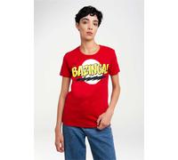 T-Shirt LOGOSHIRT "Big Bang Theory Bazinga", Damen, Gr. XS, rot, 100% Baumwolle, bedruckt, normal, Rundhals, Shirts T-Shirt, mit coolem Frontprint (69081337-XS) rot