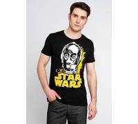 T-Shirt LOGOSHIRT "C-3PO", Herren, Gr. M, schwarz, 100% Baumwolle, bedruckt, normal, Rundhals, Shirts T-Shirt, mit C-3PO-Print (86508718-M) schwarz