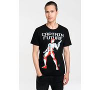 T-Shirt LOGOSHIRT "Captain Future", Damen, Gr. L, schwarz, 100% Baumwolle, bedruckt, normal, Rundhals, Shirts T-Shirt, mit coolem Captain Future-Frontprint (15320757-L) schwarz