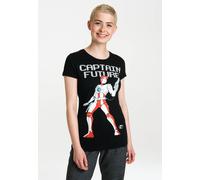 T-Shirt LOGOSHIRT "Captain Future", Damen, Gr. M, schwarz, 100% Baumwolle, bedruckt, normal, Rundhals, Shirts T-Shirt, mit coolem Retro-Druck (92991604-M) schwarz