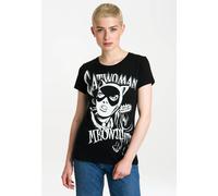 T-Shirt LOGOSHIRT "Catwoman", Damen, Gr. L, schwarz-weiß (schwarz, weiß), 100% Baumwolle, bedruckt, mehrfarbig, normal, Rundhals, Shirts T-Shirt, mit auffälligem Aufdruck (88202240-L) schwarz, weiß