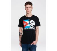 Logoshirt® Che Guevara I Cuban Flag I T-Shirt Print I Damen & Herren I kurzärmlig I schwarz I Lizenziertes Originaldesign I Größe L