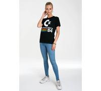 T-Shirt LOGOSHIRT "Commodore C64", Damen, Gr. XXL, schwarz, 100% Baumwolle, bedruckt, normal, Rundhals, Shirts T-Shirt, mit lizenziertem Originaldesign (40725262-XXL) schwarz