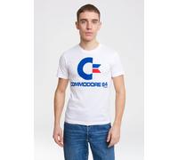 T-Shirt LOGOSHIRT "Commodore C64 Logo", Herren, Gr. S, weiß, 100% Baumwolle, bedruckt, normal, Rundhals, Shirts T-Shirt, mit Commodore-Logo (13739246-S) weiß