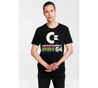 T-Shirt LOGOSHIRT "Commodore C64 Logo", Herren, Gr. XS, schwarz, 100% Baumwolle, bedruckt, normal, Rundhals, Shirts T-Shirt, mit C64-Print (64180464-XS) schwarz