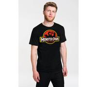 Logoshirt® Sesamstrasse I Krümelmonster I Monster Park I Logo I T-Shirt Print I Damen & Herren I kurzärmlig I schwarz I Lizenziertes Originaldesign I Größe XL