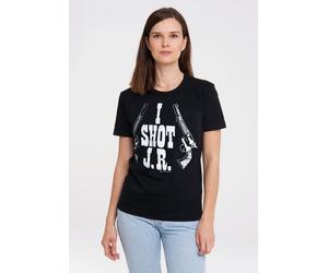 T-Shirt LOGOSHIRT "Dallas - I Shot J.R.", Damen, Gr. XS, schwarz, 100% Baumwolle, unifarben, normal, Rundhals, Shirts T-Shirt, mit coolem Print (23166467-XS) schwarz