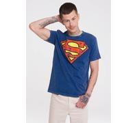 T-Shirt LOGOSHIRT "DC Comics - Superman", Damen, Gr. XS, blau, 100% Baumwolle, bedruckt, unifarben, normal, Rundhals, Shirts T-Shirt, mit lizenziertem Print (71083867-XS) blau