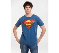 T-Shirt LOGOSHIRT "DC Comics - Superman", Herren, Gr. M, blau (hellblau), 100% Baumwolle, bedruckt, unifarben, normal, Rundhals, Shirts T-Shirt, mit lizenziertem Print (25290368-M) hellblau