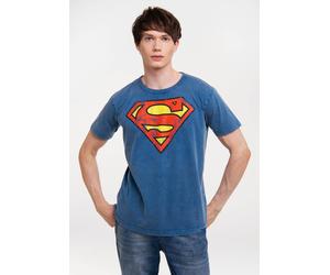 T-Shirt LOGOSHIRT "DC Comics - Superman", Herren, Gr. S, blau (hellblau), 100% Baumwolle, bedruckt, unifarben, normal, Rundhals, Shirts T-Shirt, mit lizenziertem Print (25290368-S) hellblau