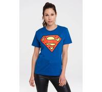 T-Shirt LOGOSHIRT "DC - Superman Logo Clean", Damen, Gr. 3XL, blau, 100% Baumwolle, unifarben, normal, Rundhals, Shirts T-Shirt, mit coolem Superman-Print (46703839-XXXL) blau