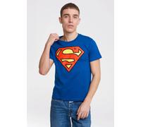 T-Shirt LOGOSHIRT "DC - Superman Logo Clean", Damen, Gr. 4XL, blau, 100% Baumwolle, unifarben, normal, Rundhals, Shirts T-Shirt, mit angesagtem Superman-Logo (37301451-4XL) blau