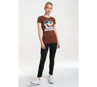 T-Shirt LOGOSHIRT "DC - Wonder Woman - Girls Will", Damen, Gr. S, braun, 100% Baumwolle, bedruckt, normal, Rundhals, Shirts T-Shirt, mit Wonder Woman-Print (32630238-S) braun