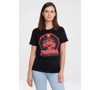 T-Shirt LOGOSHIRT "Deadpool - Circle", Damen, Gr. 3XL, schwarz, 100% Baumwolle, bedruckt, normal, Rundhals, Shirts T-Shirt, mit lizenziertem Print (96531220-XXXL) schwarz