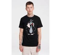 T-Shirt LOGOSHIRT "Der kleine Maulwurf", Damen, Gr. XS, schwarz, 100% Baumwolle, bedruckt, normal, Rundhals, Shirts T-Shirt, mit lizenziertem Print (85975239-XS) schwarz