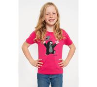 LOGOSH!RT LOGOSHIRT - Krtek - Der kleine Maulwurf - Juhu - Bio T-Shirt Print - Kinder - Jungen & Mädchen Pink 116