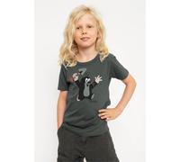 LOGOSH!RT LOGOSHIRT - Krtek - Der kleine Maulwurf - Juhu - Bio T-Shirt Print - Kinder - Jungen & Mädchen Grau 164