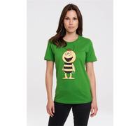 T-Shirt LOGOSHIRT "Die Biene Maja - Willi", Damen, Gr. M, grün, 100% Baumwolle, unifarben, normal, Rundhals, Shirts T-Shirt, mit coolem Print (88432840-M) grün