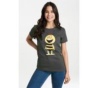 T-Shirt LOGOSHIRT "Die Biene Maja - Willi", Damen, Gr. S, grau, 100% Baumwolle, unifarben, normal, Rundhals, Shirts T-Shirt, mit coolem Print (49399003-S) grau