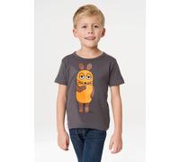 Logoshirt® TV I Die Sendung mit der Maus I Maus I T-Shirt Print I Mädchen & Jungen I kurzärmlig I grau I Lizenziertes Originaldesign I Größe 104/116, 4-6 Jahre