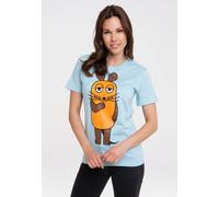T-Shirt LOGOSHIRT "Die Sendung mit der Maus", Damen, Gr. 4XL, blau (hellblau), 100% Baumwolle, bedruckt, normal, Rundhals, Shirts T-Shirt, mit lizenziertem Print (39837632-4XL) hellblau